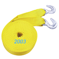 2"X30' 9000 lbs Tow Strap with Hooks 1 Pk Yellow