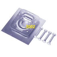 Bolt On Recessed Mount D Ring w/Back Plate - Zinc Plated, 3/8" Diameter, 4 1/2" 