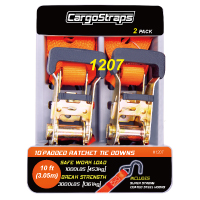 1" X 10' 3000 lbs Padded Ratchet Orange